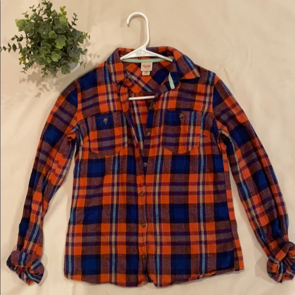Plaid button down shirt